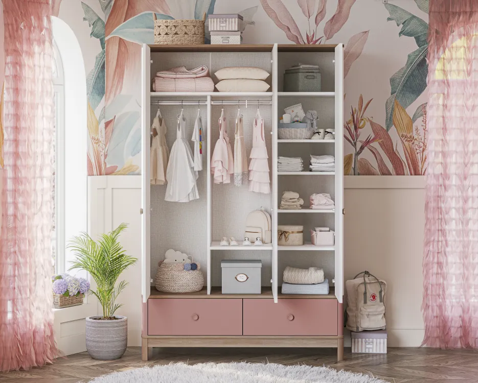 Bono Pink 3 Kapılı Dolap